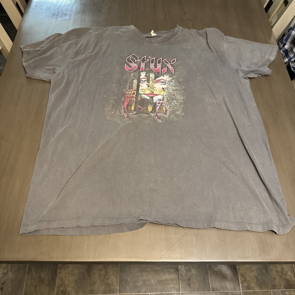 2007 The Grand Illusion Styx Band Concert Tour 30 Years Gray Shirt 2000s 2XL Y2K